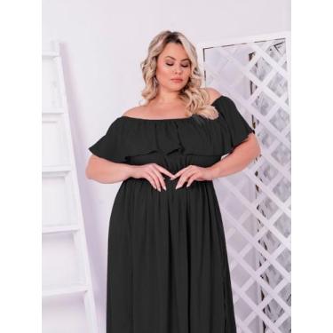 Imagem de Vestido feminino longo plus size festa fenda casamento convidada - Sna