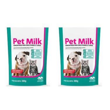 Imagem de Kit 2 Pet Milk 300g P/ Cães Gatos Substitui O Leite Materno - Vetnil
