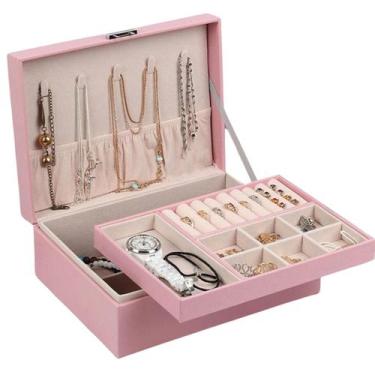 Imagem de Porta Joias Organizador Maleta Grande Feminino Viagem - AlwyStore, Ros