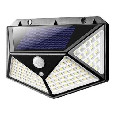 Imagem de Luminária Solar Parede 100 Led Sensor Presença - Preto - Az Acessórios
