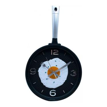 Imagem de Relógio Parede Para Cozinha Criativo Frigideira Prata - Taimes, Relógi
