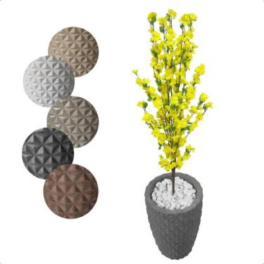 Imagem de Cerejeira Amarela Flor Artificial para Sala com Vaso Decoração - Flor 