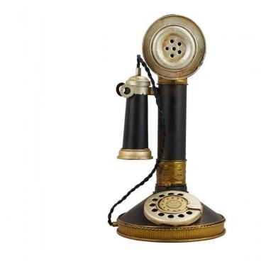 Imagem de Telefone De Disco 26x13x13cm Estilo Retrô - Vintage