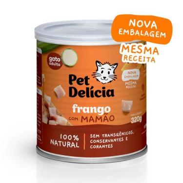 Imagem de Ração Úmida Pet delícia Gatos Frango com Mamão 320g - PET DELICIA
