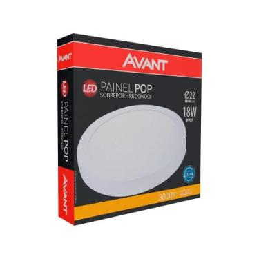 Imagem de Plafon painel led 22cm avant redondo sobrepor 18w 3k 1260lm