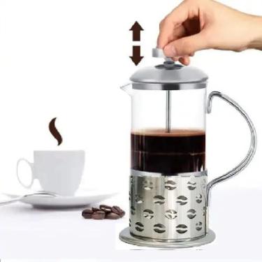 Imagem de Cafeteira Francesa 600ml Café Pressão Cremeira Starbuck Inox - Top, A