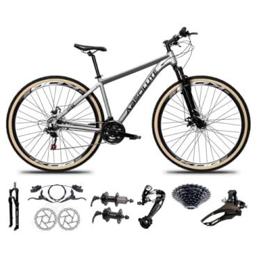 Imagem de Bicicleta Aro 29 Absolute Nero 4 Cabos Internos 27v K7 Freios Hidráulicos Kit 3x9 Suspensão Trava Pneus com Faixa (Cinza, 17)