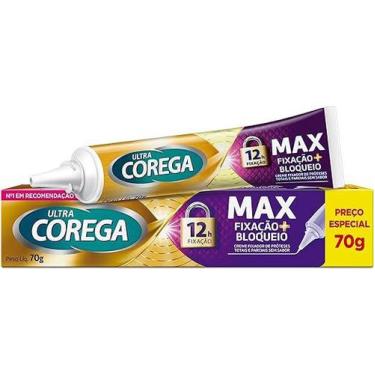 Imagem de Creme Fixador de Dentadura Ultra Corega Max Fixação Sem Sabor 70g - Gs