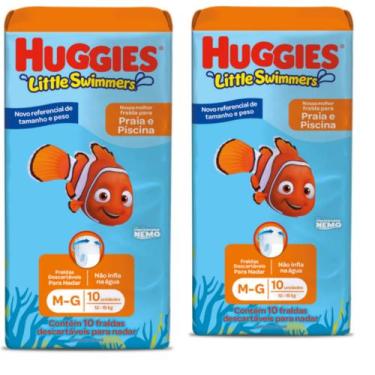 Imagem de kit 2 Pct Fralda Descartável para Piscina Litlle Swimers Huggies Taman