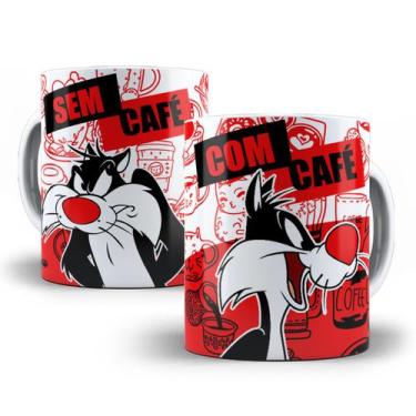 Imagem de Caneca Frajola Looney Tunes Com Café Sem Café Porcelana - Tio da Canec