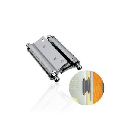Imagem de Dobradiça Vai E Vem de 3 Polegadas Em Aço Cromado Com Mola Para Portas