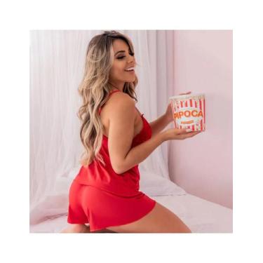 Imagem de Baby Doll Feminino Sensual De Renda - Fitmoda, Vermelho, P