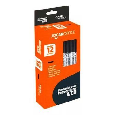 Imagem de Kit 12 Canetas Marcador Permanente Retroprojetor Cor PRETO 2.0mm Ideal