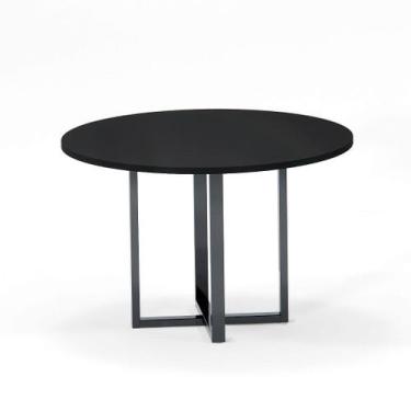 Imagem de Mesa de Reunião Redonda Tubular P25 Pandin 1,10 M Preto e Grafito