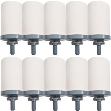 Imagem de Kit 10 Vela Cerâmica Carvão Ativado Acquapure Universal Filtro de Barr