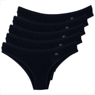 Imagem de Kit 5 Tangas Cotton Penteado Feminina Conforte Atacado - Básica Linda,