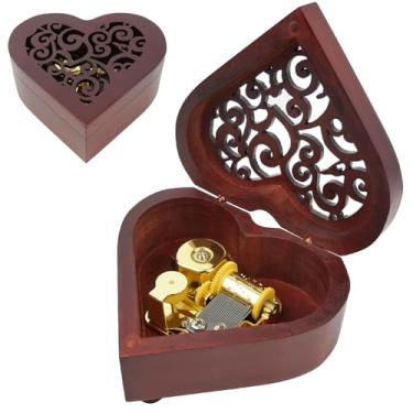 Imagem de Caixa de música You are My Sunshine, corda em forma de coração, presente musical vintage gravado em madeira para amante, namorada, namorado, marido, esposa, mulher, dia dos namorados, Natal,