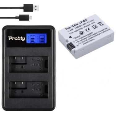 Imagem de Kit 1x Baterias LPE8 1800mAh + 1x Carregador Duplo com LCD para CANON 