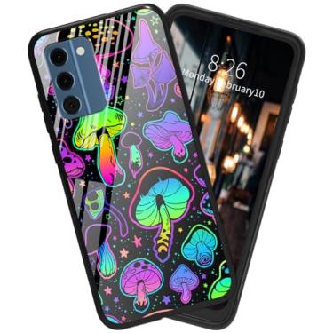 Imagem de BVDIKMI Capa para Nokia C300 à prova de choque de TPU macio para mulheres e homens, capa traseira rígida de vidro temperado antiarranhões para Nokia G100 N150DL, cogumelo triplo