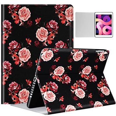 Imagem de Uppuppy Capa para iPad Air 2/1ª Geração e iPad 5ª (2017)/6ª (2018)/Pro 24.6 cm Flor Floral Estética Partten Kawaii Fofo Fofo A1474 a1475 a1566 a1673 Capa Moda Capas para Mulheres Adolescentes