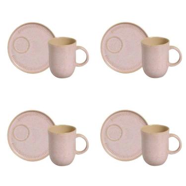 Imagem de Conjunto De Canecas Com Pires 04 Peças Linhas Litchi Porto Brasil