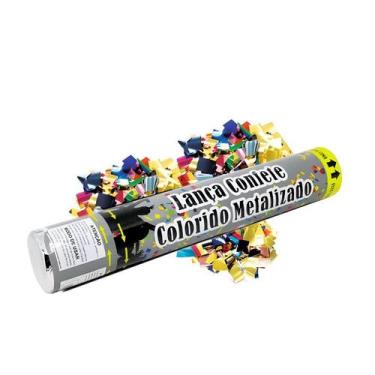 Imagem de Lança Confete Colorido Metalizado 20cm Silver Festas