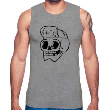 Imagem de Regata Skull Skeleton - Foca na Moda, Cinza, G