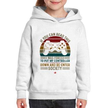 Imagem de Moletom Infantil Forced to reenter society - Foca na Moda, Branco, 14