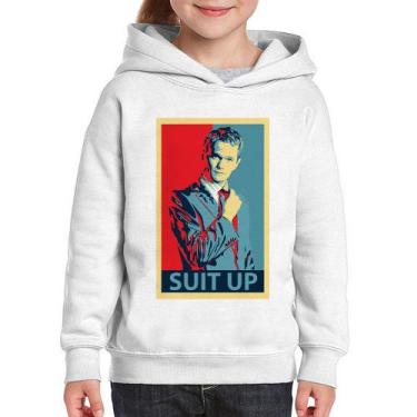 Imagem de Moletom Infantil Suit Up Barney Stinson - Foca na Moda, Branco, 12