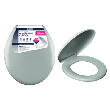 Imagem de Assento Vaso Sanitário Almofadado Redondo Atlas, Cinza