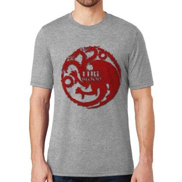 Imagem de Camiseta Fire and Blood Targaryen - Foca na Moda, Cinza, G