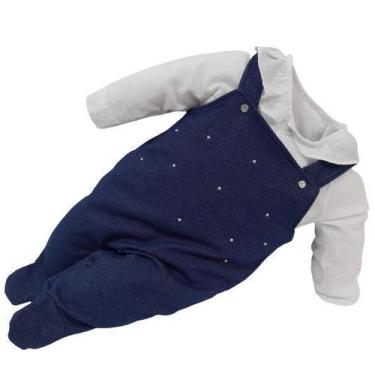 Imagem de Jardineira Macacao + Camisa Bebe Menina Jeans Zafielo 2005, Jeans, G  