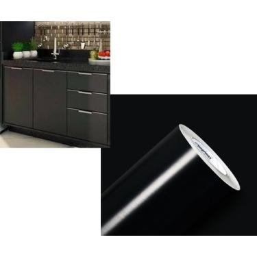 Imagem de Adesivo para envelopamento Geladeiras Móveis 3MX50CM PRETO BRILHO - Ma