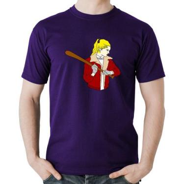 Imagem de Camiseta Algodão Baseball Girl - Foca na Moda, Roxo, GGG