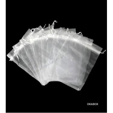 Imagem de 300 Saquinhos de organza Fita Cetim Tule 10X13 - OKABOX