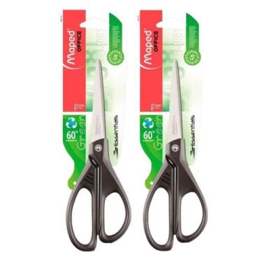 Imagem de Kit 02 Tesouras Multiuso Essentials Green 21cm Preta Office - Maped