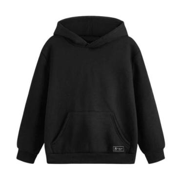 Imagem de Blusão Moletom Canguru Infantil Liso Básico com Capuz e Bolso - Caltto