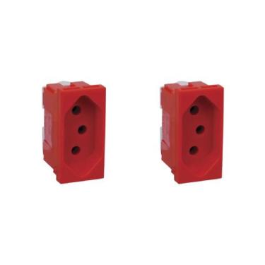 Imagem de Kit 2 Modulo Tomada 20A 250V Pb 680161 Vermelho Zeffia Pial - Legrand