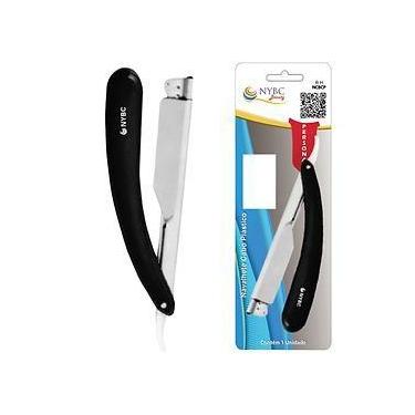Imagem de Navalhete Profissional NYBC Beauty Cabo Plástico Preto Aço Inox Barba 