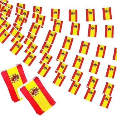 Imagem de Bandeiras Espanholas Pequenas Mini Cordas Bandeiras de Faixa 1,8 m 60 Bandeiras Miniatura Bandeiras Espanholas Bandeiras para Grande Abertura, Festival Olímpico, Grande Inauguração, Decorações de