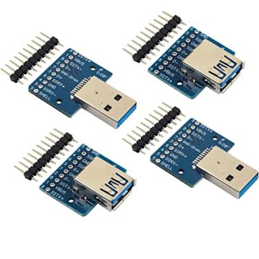 Imagem de risingsaplings 4 peças USB 3.0 tipo A macho e fêmea placa breakout, 10 pinos, passo de 2,54 mm / 0,1 polegadas, instalação rápida e fácil
