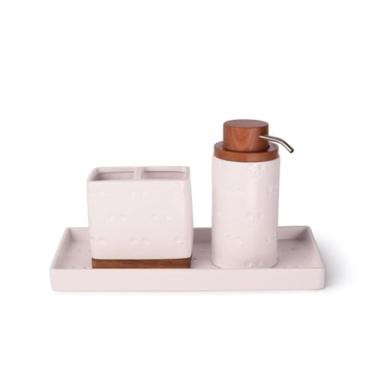 Imagem de Zrike Conjunto de Acessórios para Banheiro Disney Mickey Mouse, Bandeja de Cerâmica para Porta-Escovas de Dentes e Bomba de Sabão, Presentes de Inauguração Da Casa Disney, Conjunto (, Branco)