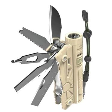 Imagem de Canivete Suíço Ferramenta Multifuncional 10 em 1, Canivete Suíço com Lanterna, Power Bank Portátil