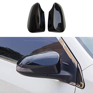 Imagem de ruihe Acabamento de capa de espelhos retrovisores ABS de 2 peças para Toyota Corolla C-HR Avalon Venza Não é uma substituição PRETO
