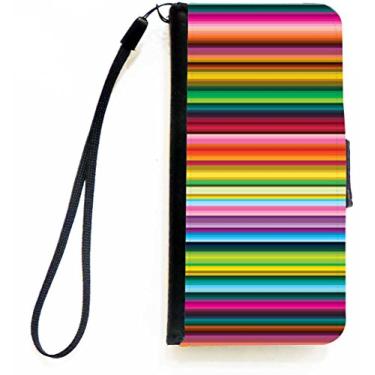 Imagem de Rikki Knight Capa carteira flip com barras horizontais multicoloridas para iPhone 5c da Apple