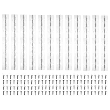 Imagem de PATIKIL Dobradiça de piano de 25 x 3 cm, dobradiça contínua de aço inoxidável 12Plver 304 com furos para porta de piano, caixa de armazenamento de madeira, barco, prata