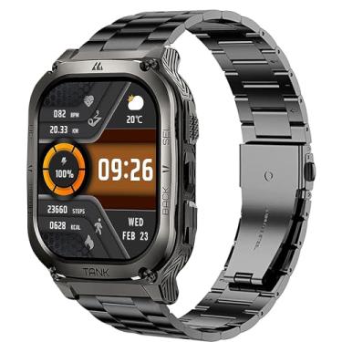 Imagem de Compatível com smartwatch AMAZTIM, pulseiras de substituição de aço inoxidável de liberação rápida de 22 mm compatíveis com AMAZTIM M2/M3/C20 Pro/T2, compatível com KOSPET Tank M2/M3/M3 Ultra/T2/T3/T3