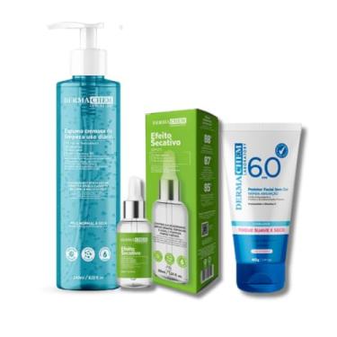 Imagem de Sabonete Limpeza Facial com Aloe Vera+Sérum Secativo Anti Oleosidade e Acnes+Protetor Solar Facial FPS60 Sem Cor