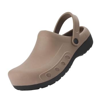 Imagem de Homens Das Sapatas De Trabalho Do Cozinheiro Chefe Do Deslizamento Dos Homens Não, Sapatos De Cozinha Masculinos Antiderrapantes E À Prova De Óleo Respiráveis ​​para Trabalho(Khaki,47 EU)