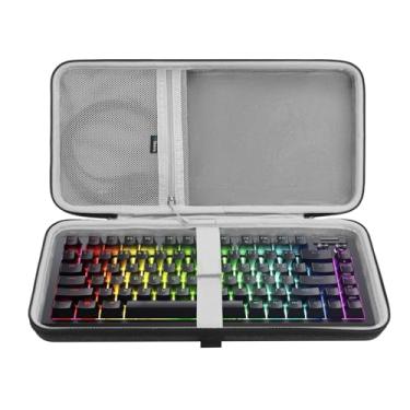 Imagem de GEEKRIA Capa com teclado 75%, bolsa rígida para transporte de viagem para teclado mecânico de 84 teclas, compatível com Razer BlackWidow V4 75%/ BlackWidow V4 Pro 75%, GMMK PRO 75%, Keychron Q1 HE